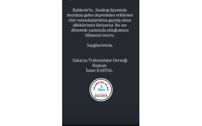Geçmiş Olsun Balıkesir..